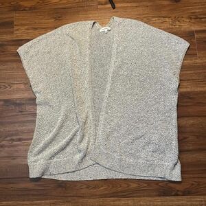 Aritzia‎ Community Open Front Cardigan XS/S Grey Marled Cotton Sweater Oversized